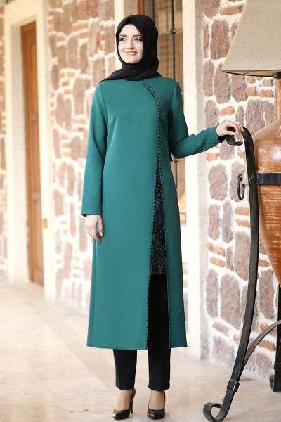 Sahra Tesettür Tunik - Zümrüt - Fuval Moda